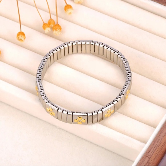 Stainless steel/gold plate bracelet - Picture 3 of 11